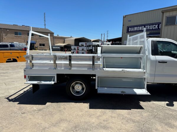 custom manufactured 12 foot flatbed body