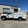 White 9' Diamond Truck Body Service Body #22.5-38-108-OT-B49 with aluminum diamond overlay and LED lights