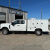8-foot Diamond Animal Transport Body installed on a Ford F-250 Super Cab chassis, painted white and designed for county animal control use.”