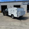 8 ft aluminum animal transport truck body A-AB-8AC-98 with 8 cage compartments on Ford chassis