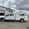 contractor utility truck body with tower compartments